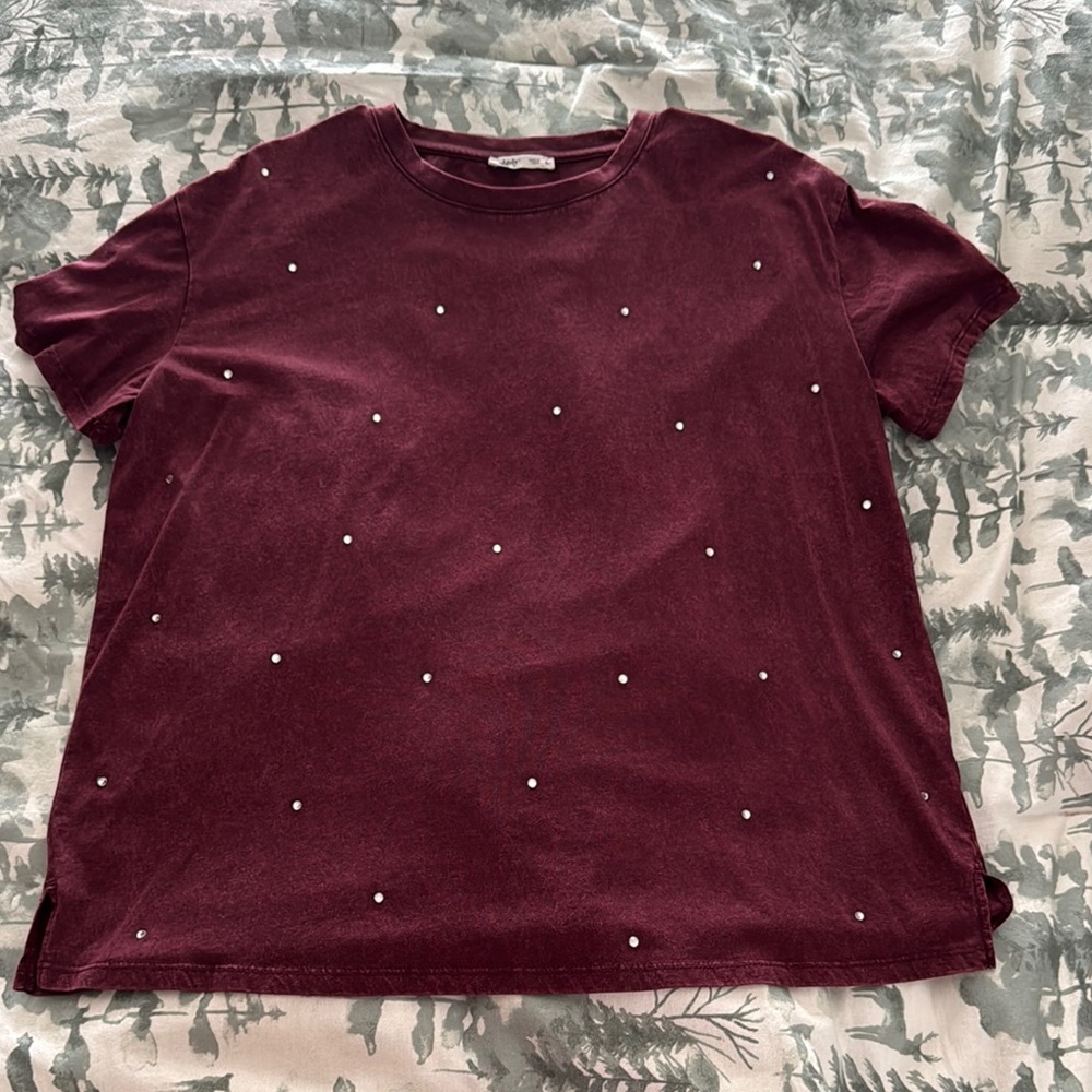 Women's Burgundy Top with Accents